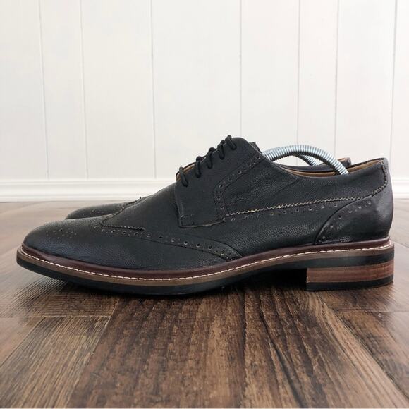 Cole Haan Leather Wingtip Derby Shoe Brogue Details GrandOS C24112 Size 11 Black - Picture 3 of 16